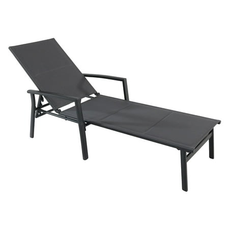 Hanover Halsted Padded Sling Chaise Lounge Chair | Modern Luxury Outdoor Furniture for Patio Backyard Poolside | Rust-Proof Aluminum Frame | Weather-Resistant | HALSTEDCHS-AL