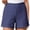 Dark Blue, variant on Sentmoon Plus Size Shorts for Women High Waist Women's Athletic Shorts Breathable Solid Color Stretchy Regular Fit Cute Shorts with Pockets Active for Plus Size Beach and Holiday S-3XL