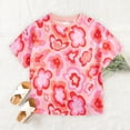 thumbnail image 4 of EnJoCho Child Midi Blouse Toddler Girls Summer Red T Shirt Flower Gradient Printed Round Neck Short Sleeves Casual Going Out Clothes for 2 to 7 Years, 4 of 6