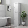 thumbnail image 2 of HOMCOM Armoire de Rangement Haute pour Salle de Bain avec Portes, Tiroir, Tablette Ajustable, 2 of 10