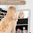 thumbnail image 6 of CHARMAID Jewelry Cabinet with Full Length Mirror and Warm Lights, Lockable Jewelry Armoire with Storage, 4 Tilt Angles, Standing Jewelry Organizer with Makeup Mirror for Girls Bedroom (White), 6 of 9