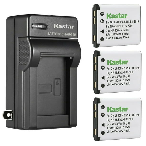 Dominant gijzelaar Antarctica Kastar 3-Pack Battery and AC Wall Charger Replacement for Medion Life  Maginon SZ 24, E43011, E44007, E44033, E44041, E44050, E44056, P42002,  P43001, P43005, P43007, P43008, P43028, P43080 Cameras - Walmart.com