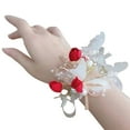 thumbnail image 5 of Windfall Artificial Bridal Bridesmaid Butterfly Wrist Flower Stretch Bracelet Corsage, 5 of 7