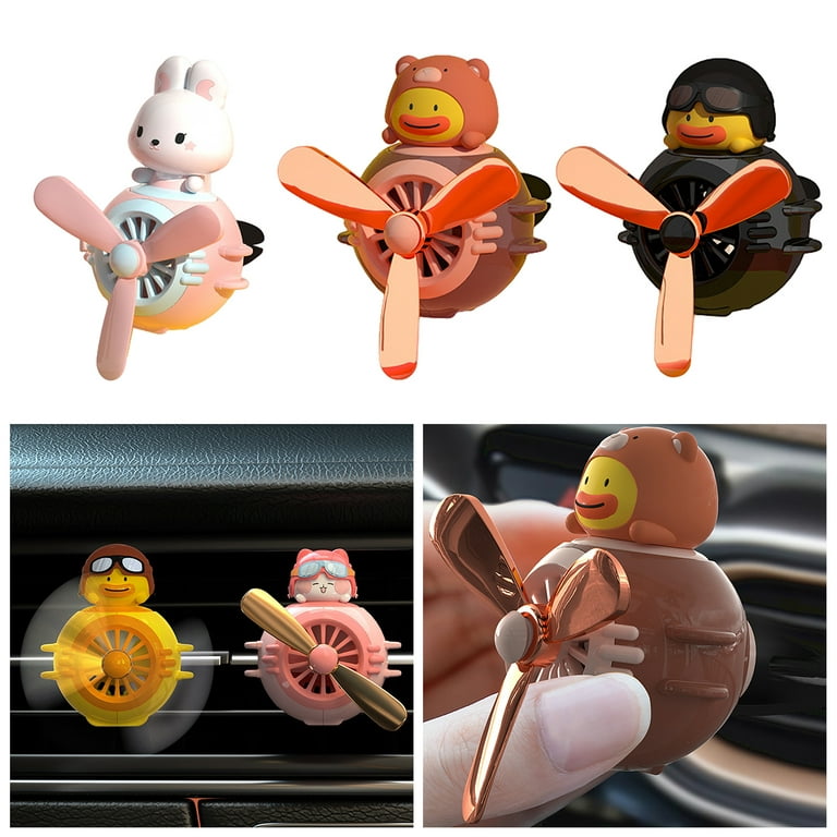 Car Vent Clip Air Freshener, Cartoon Animal Pilot Propeller Car