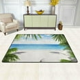 thumbnail image 2 of SKYSONIC 36x24in Tropical Sea Beach Area Rug, Summer Palm Trees Non-Slip Floor Carpet for Indoor Living Dining Room Bedroom, 2 of 7