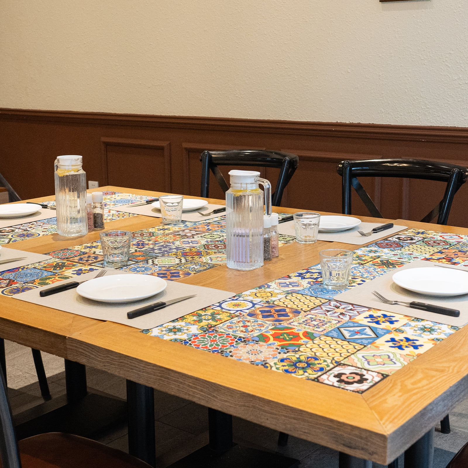 PROMATTOO Faux Leather Placemats Set of 6,Heat Resistant Dining Table Mats,17”x12”,Ivory Beige