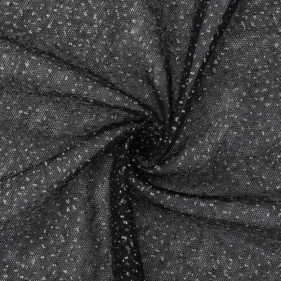 Black Glitter Tulle Fabric with Siliver Points Sparkling Ribbon Sequin Tulles Mesh Netting Fabric Shiny Decor for Tutu Skirt Bridal Wedding Birthday Party Gift Wrapping Table Sewing Craft
