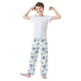 thumbnail image 3 of Wobogo Snowflake Flower Long Pajama Pants Bottoms Soft Sleepwear with Pockets, 3 of 9
