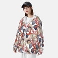 thumbnail image 4 of Pofeuu Starfish Shell Print Sun Protection Outdoor Lightweight Full Zip UV Cooling Hoodie Long Sleeve Summer Clothing for Outdoor Hiking-Medium, 4 of 5