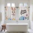 thumbnail image 4 of Happy Easter Tier Curtains 54 Inch Length, Spring Watercolor Bunny Eggs Flowers Beige Cafe Short Curtains for Bathroom Over Sink, Small Kitchen Curtain Light Filtering Drapes 2 Panels 27.5"Wx54"L, 4 of 8