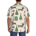 thumbnail image 3 of Rateoe Christmas Dachshund Dog Pattern Men's Short Sleeve Classic Shirt, Casual Short-Sleeved Shirt, Lightweight Summer Shirt, Cuban Collar Shirt,Button-Front Shirt-XX-Large, 3 of 5