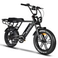 thumbnail image 1 of EMMO Paralo Pro Moped Style EBike for two - Electric Scooter Bicycle 750W - Black - Long Range 48V Removable Battery LED Turn Signals, 1 of 5