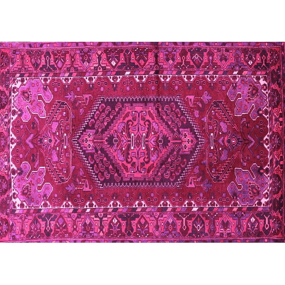 Ahgly Company Indoor Rectangle Persian Pink Traditional Area Rugs, 7' x 10'