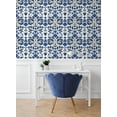 thumbnail image 2 of NextWall  Folk Floral Peel and Stick Wallpaper 20.5 in. W x 18 ft. L - Blue Sapphire & Pavestone, 2 of 8