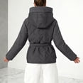thumbnail image 4 of Winter Parka for Women Long Sleeve Thicken Zip Up Belted Hooded Outerwear with Pockets, 4 of 6