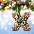 thumbnail image 4 of HCBY 26 Letters Christmas Tree Hanging Decoration, 26 Initial Candy Cane Letter Pendant with Berries Pattern, Monogram Hanging Decorations for Party Gifts DIY Decor(X,3.9"), 4 of 5