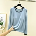 thumbnail image 2 of Womens Long Sleeve Pajama Top Built In Support Yoga Comfort Tee Soft Casual Layer, 2 of 8