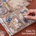 thumbnail image 2 of Musbetu 1 Set Vintage Scrapbooking Kit with Scrapbook Paper Notepad Tag Sticker Letter Paper Envelope Tape Card DIY Art Craft Project Making Journaling Decoration Scrapbook Material, 2 of 7