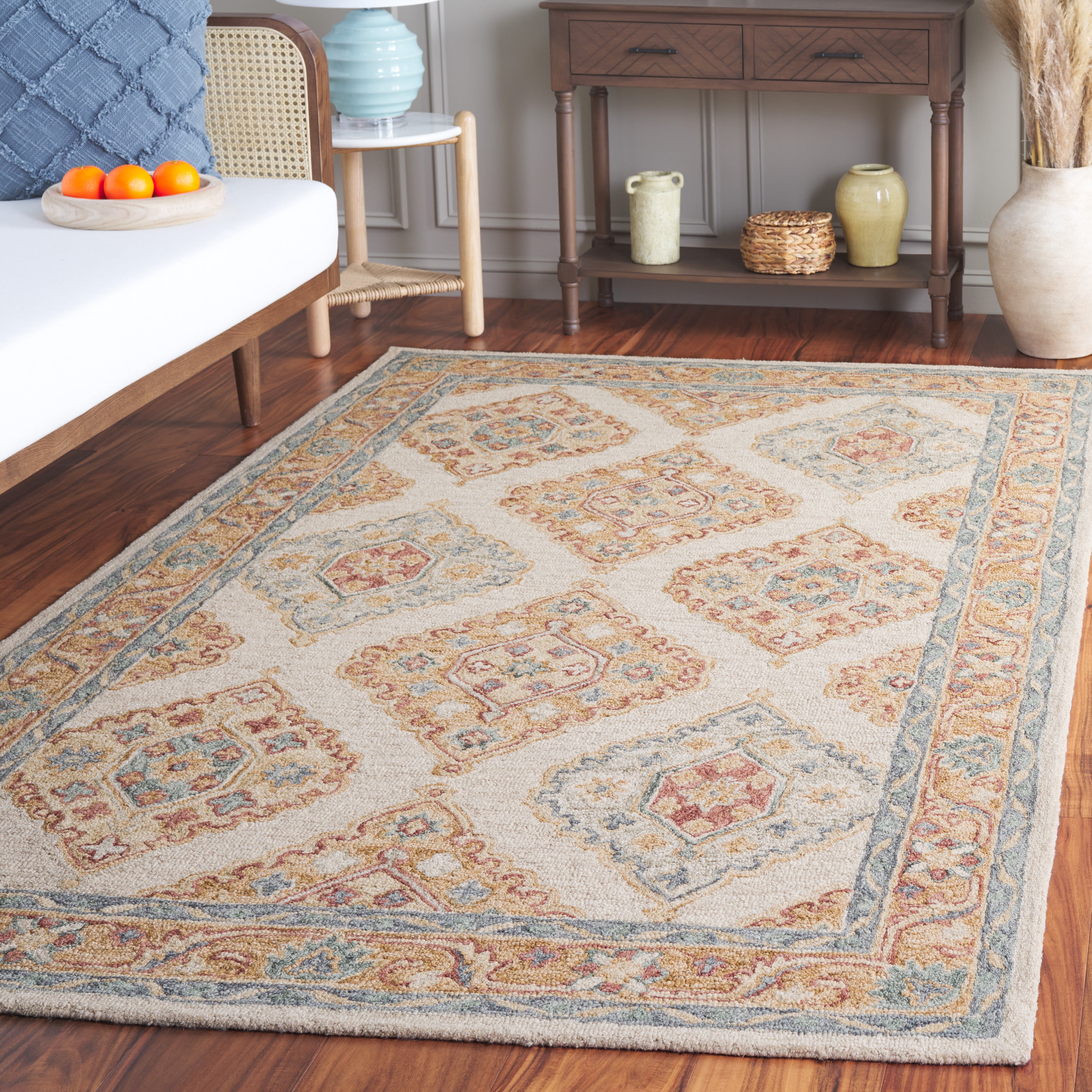 SAFAVIEH Metro Jean Medallion Area Rug, Beige/Rust, 8' x 10'