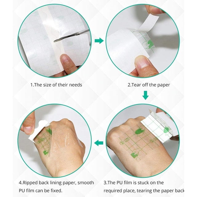 PVCS Film Adhésif Transparent Bandage Rouleau Imperméable Fixateur Plâtre Ruban Extensible