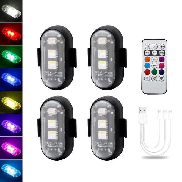 Luces estroboscópicas inalámbricas LECART LED magnéticas, 8 colores, 4 unidades