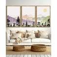 thumbnail image 2 of SHENIFY large 24x36in3pcs Natural Framed Landscape Mountain Wall Art Set Watercolor Sunrise Pine Tree Forest Nature Scenry Wilderness Farmhouse Rustic Modern Art Decorative, 2 of 5