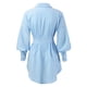 thumbnail image 4 of Falda camisera asimétrica con manga informal para mujer: vestido ligero para todas las estaciones, versátil para la oficina o una fiesta, estilo informal y moderno., 4 of 5