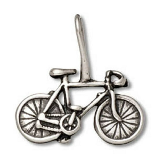 Sterling Silver 20" 1.2mm Box Chain Ten Speed Bicycle Pendant Necklace