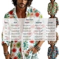 thumbnail image 3 of Men Floral Print Button up Shirts Casual Long Sleeve Slim Fit Blouse with Pocket Lightweight Bohemian Clothes, 3 of 5