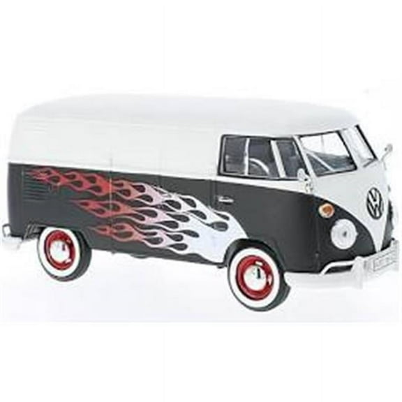 Volkswagen Type 2 (T1) Delivery Van with Flames 1/24 Diecast Car Model by Motormax