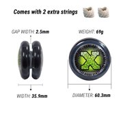 Yomega Power Brain XP yoyo - Includes Synchronized Clutch and a Smart Switch which enables Players to Choose Between auto-Return and Manual Styles of Play + Extra 2 Strings (Grey)
