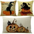 thumbnail image 4 of Yidarton Halloween Pillow Case Car Sofa Flax Pillowcase Cartoon Letter Pumpkin Printing Pattern Cushion Cover, 4 of 7