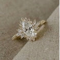 thumbnail image 4 of Cora Jewellery 1CT Art Deco Marquise Moissanite Engagement Ring For Women, 14K Yellow Gold, 4 of 5