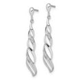 thumbnail image 2 of Sterling Silver Rhodium Plated Diamond Swirl Post Dangle Earrings QE10593, 2 of 2