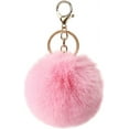 thumbnail image 1 of YISITIAN 8cm Pom Pom Keychains Faux Rabbit Fur Ball Keychain Car Keyring Fluffy Pompom Key Chains Key Holder Handbag Charms CJ919-91413, 1 of 9
