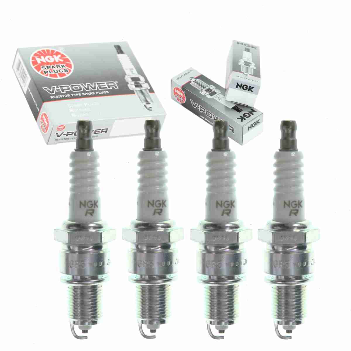 4 pc NGK 2851 V-Power Spark Plugs for 1765190 3022 3203 3204 4263 64 64BP 64DP 64DP2 7501 7595 AGR22 AGR22C AGR32 AGR32C AGS32CF4 CR42CXLS E3.46 R42CXLS R42XLS R42XLS6 R43XLS W16EPR-U10 W7DCR WR6D