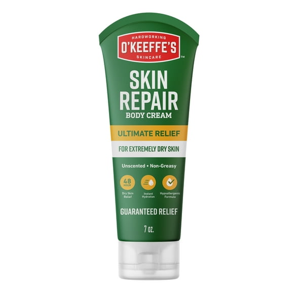 O’Keeffe’s Skin Repair Body Cream, Ultimate Relief, 48 Hour Moisture, Unscented, 7oz Tube