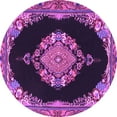 thumbnail image 1 of Ahgly Company Indoor Round Medallion Purple Traditional Area Rugs, 6' Round, 1 of 4