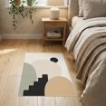 thumbnail image 3 of ODIKA 2'x3' Washable Throw Rug Non-Slip, Low Profile, Flatwoven, Easy Care Neutral Geometric Abstract Design Modern Shapes with Minimalist Aesthetic for Hallway, Study Room, 3 of 7