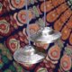 thumbnail image 4 of Campanas de meditación con bolsa de tela tibetana con cordón, campanas de meditación de 9 cm, para instrumentos de percusión (8 símbolos de la suerte en relieve), 4 of 5