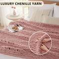 Chunky Knit Blanket Throw Soft Chenille Yarn Throw 50x60，Handmade Thick
