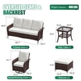 thumbnail image 6 of Sunmthink 6-Piece Patio Furniture Set, High Back Swivel Rocker Chairs with Thick Cushions, Wicker Rattan Outdoor Sectional Sofa with Ottoman, Beige, 6 of 7