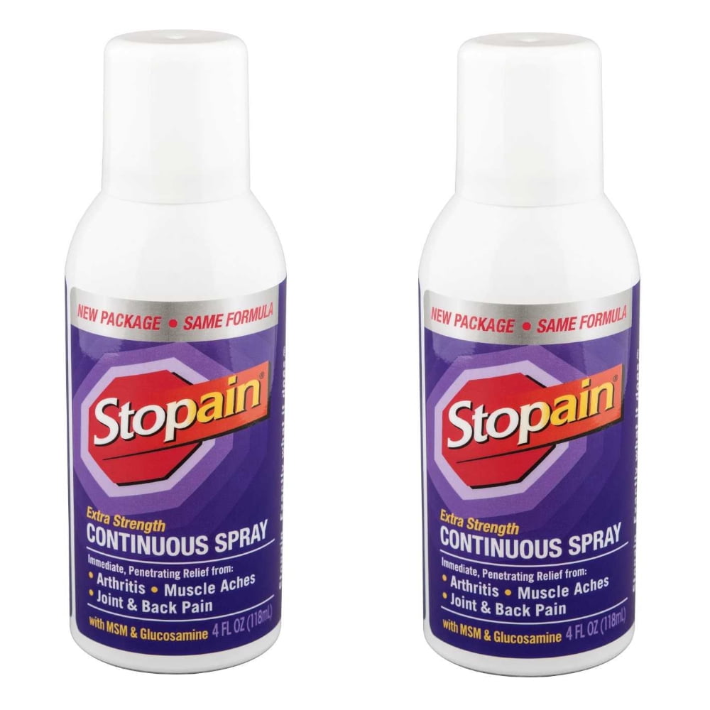 2 Pack Stopain Extra Strength Pain Relieving Spray, 4oz Each