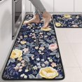 thumbnail image 2 of Kitchen Rugs Sets Of 2,Pioneer Flower Floral Print Pattern Anti Fatigue Kitchen Mat Rugs Non Slip Washable,Decorative Kitchen Floor Mats for Kitchen,Sink,Laundry,17"x47"+17"x47", 2 of 5