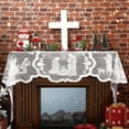 thumbnail image 2 of Christmas Nativity Fireplace Scarf, 90 Inch White Lace Nativity Scene Mantel Cover Runner for Xmas Winter Holiday Party Home Living Room Decor, 2 of 3