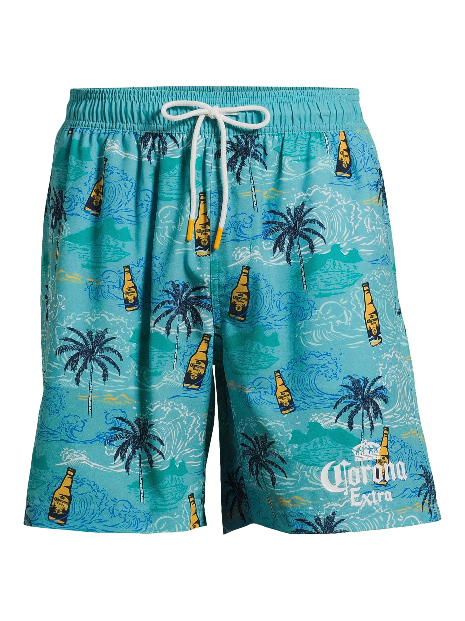 Corona Beer Men's & Big Men's Board Shorts Swim Trunks, 7.5" Inseam, Sizes S-3XL