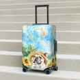 thumbnail image 6 of Hirioo French Bulldog Sunflowers Bubbles for Elasticity Suitcase Cover (No luggage Included) Durable Luggage Protector Fits 18-32 Inch Luggage-Large, 6 of 7