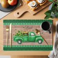 thumbnail image 2 of Saint Patrick's Day Placemats Set of 8 Luck Leaves Car Brown Wooden Plaid Place Mats Indoor Wipeable Table Mats Washable Cloth Dining Table Placemats for Kitchen Holiday Party Home Decor 13x19 Inch, 2 of 9