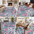 thumbnail image 6 of 6x9 Washable Area Rug, Pink and Non-Slip Large Rectangle Rug for Living Room Dining Room, Grey Marble Abstract Geometric Contemporary Art Indoor Floor Mat for Home Decor, 6 of 9