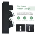 thumbnail image 6 of Modern Shoe Cabinet with 4 Flip Drawers & 2 Top Drawers, 2-Tier Shoe Storage Organizer with Drawers and Adjustable Shelf, Freestanding Shoe Rack for Entrance Hallway, Black, 6 of 9